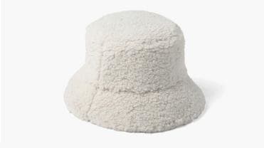 white bucket hat fuzzy